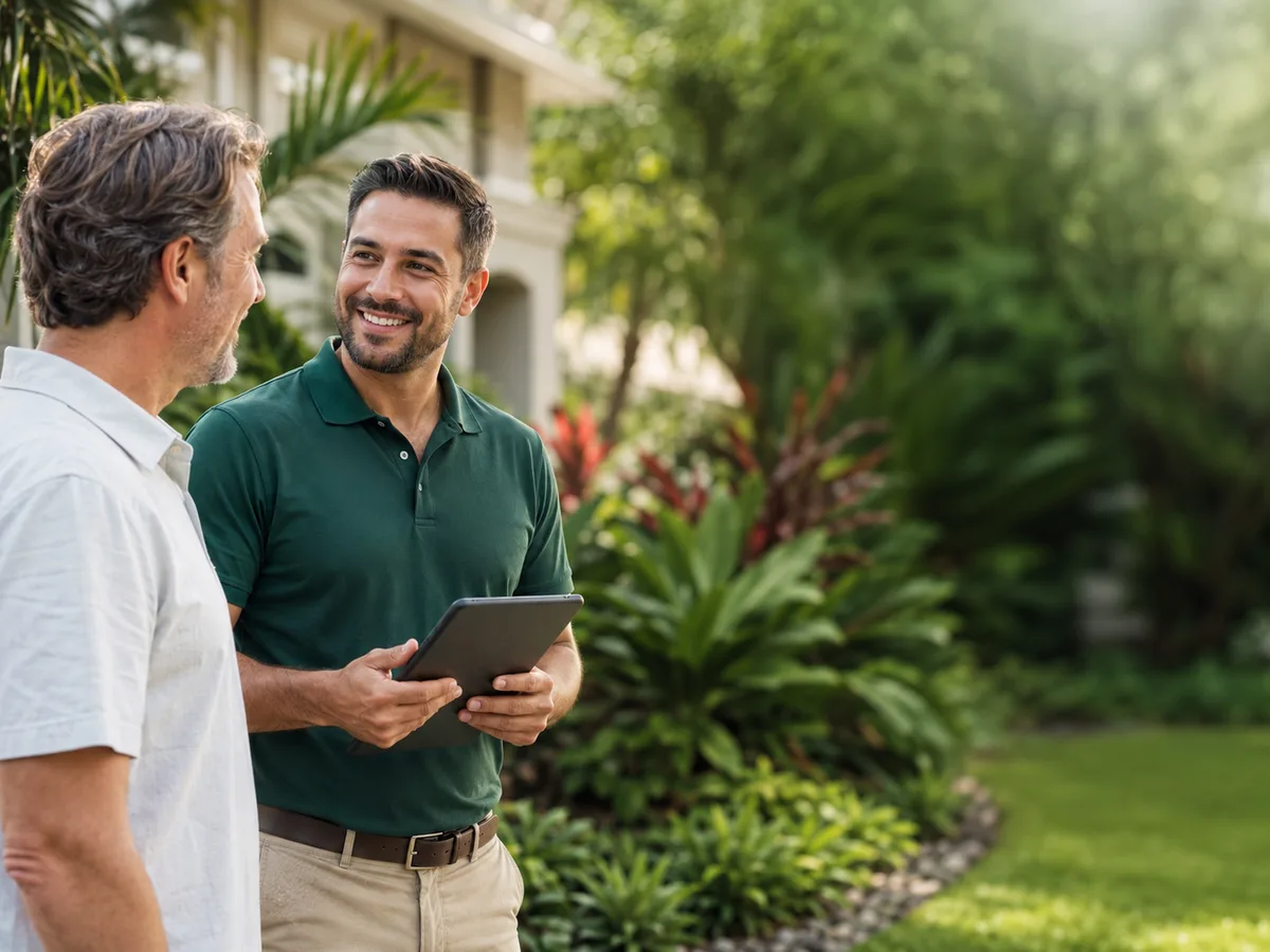 TRIMZ specialist meeting a homeowner for a free on-site estimate